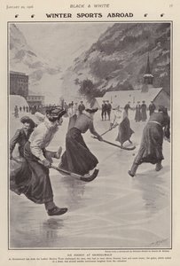 Jégkorong a svájci Grindelwaldban (litho)