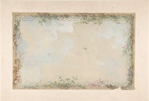 Mennyezeti tervek felhőkkel és madarakkal, 19. század. alkotó: Charles Monblond