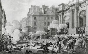 Bonaparte Napóleon (1769-1821) a királypárti lázadás leverése a párizsi Eglise Saint-Roch előtt