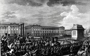 1793. január 21-e: XVI. Lajos (1754-93) halála a Place de la Revolutionban, metszet: Isidore Stanislas Helman (1743-1809) 1793