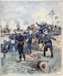 Faurax parancsnok 1892. szeptember 19-én a Dogba-i csatában halt meg Dahomeyben (ma Benin) az 1892-es aquerelle de Morel után. alkotó: Charles Morel