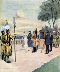 XIII. Leó pápa a Vatikáni Kertben 1893-ban CH Morel úr rajza alkotó: Charles Morel