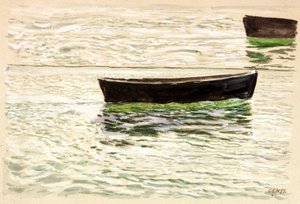 Dinghis (testszín (barna) és akvarell papíron) alkotó: Charles Napier Hemy