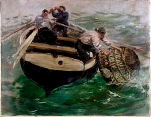 Szállítás homárcserepekben (olaj, papír) alkotó: Charles Napier Hemy