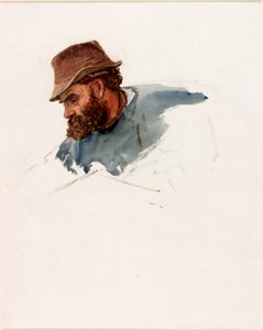 Halászfej (testfesték és akvarell, papír) alkotó: Charles Napier Hemy