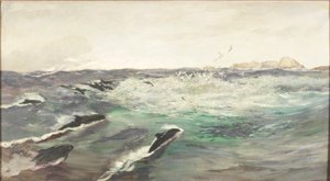 Makrélát üldöző disznódelfinek alkotó: Charles Napier Hemy