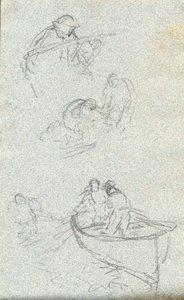 Vázlatfüzet (kréta (fehér) és ceruza papíron) alkotó: Charles Napier Hemy