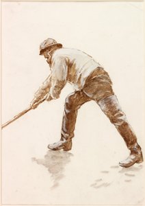 Tanulmány egy halászról munka közben (testszín) alkotó: Charles Napier Hemy