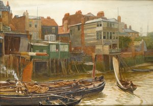 A Temze a hidegkikötőnél, Blackwall, 1896 (wc, papír)