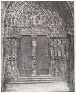 Chartres-i székesegyház, a déli kereszthajó központi kapuja; Az utolsó ítélet alkotó: Charles Nègre