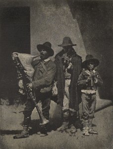 [Három olasz utcazenész csoportja a párizsi Quai Bourbon 21. előtt] alkotó: Charles Nègre