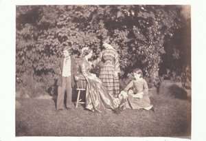 Anya és négy gyermek egy kertben alkotó: Charles Nègre
