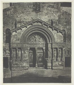 Arles: Saint-Trophime nyugati tornáca, 1854. október 21., nyomtatva 1982. alkotó: Charles Nègre
