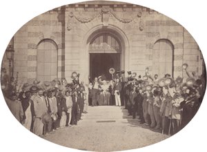 Vincennes császári menedékhelye: augusztus 15., tisztelgés a császár előtt, 1859. alkotó: Charles Nègre