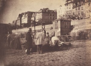 Piaci jelenet a Hotel de Ville kikötőjében, párizsi piac a... kikötőjében, 1852 februárja előtt.