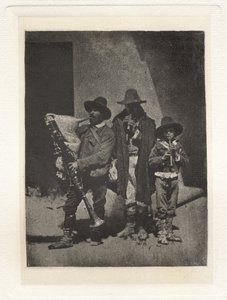 III. tábla – Három Pifferari csoport állva, a Quai Bourbon 21. szám alatti udvarban (III. tábla – Három Pifferari csoport, álló Quai Bourbon 21. szám alatt)