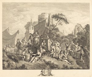 Falusi vásár alkotó: Charles Nicolas Cochin I after François Boucher