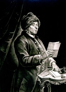 Benjamin Franklin portréja, 1777 (litográfia) (fekete-fehér fotó) alkotó: Charles Nicolas II Cochin