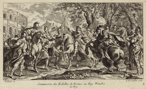 Nimes lázadóinak behódolása Wambának, a vizigótok királyának, 672 alkotó: Charles Nicolas II Cochin