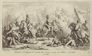I. Roger, Carcassonne grófjának győzelme Oliba Cabreta felett, 981 (metszet) alkotó: Charles Nicolas II Cochin