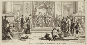 Galla Placidia és Ataulf, a vizigótok királyának esküvője, Narbonne, 414 (metszet)