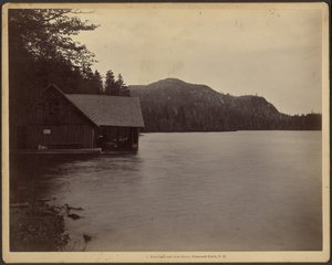 Echo-tó és csónakház, Franconia Notch, New Hampshire alkotó: Charles P. Hibbard