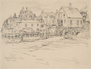 Boothbay Harbor, Maine, 1923 (grafit, papír) alkotó: Charles P. Reiffel