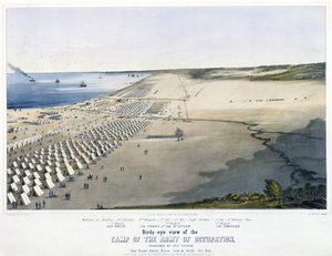 Madártávlatból a Megszálló Hadsereg tábora, parancsnoka Genl. Taylor. Corpus Christi közelében, Texasban, [északról] 1845. okt. alkotó: Charles Parsons