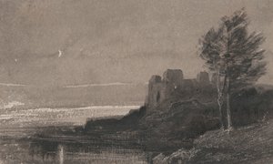 Kastély a vízparton a Holdfénynél