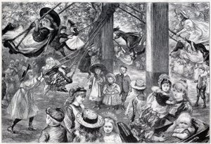 Szabadtéri gyermektornaterem a londoni Battersea Parkban – 1898 – Paul Renouard életéből rajzolta ki alkotó: Charles Paul Renouard