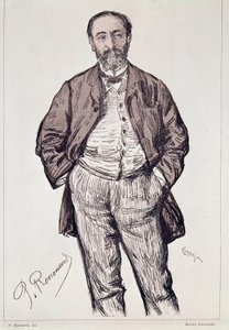 Camille Saint, Saens, francia zeneszerző portréja, 20. század (metszet) alkotó: Charles Paul Renouard