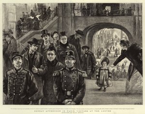 Vasárnap délután Párizsban, Látogatók a Louvre-ban