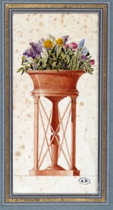 A mahagóni kert terve Charles Percier (1764-1836), építész és dekoratőr. Vízfestmény. Párizs. Dekoratív művészet alkotó: Charles Percier