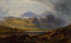 Llyn Crafnant, Moel Siabed a távolban, Észak-Wales alkotó: Charles Pettitt