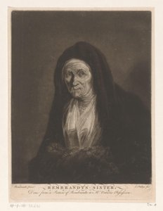 Egy ismeretlen öregasszony portréja Rembrandts – nővére (cím a tárgyon)