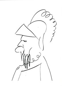 Férfi sisakos (toll és tinta papíron) (f/w fotó) alkotó: Charles Pierre Baudelaire