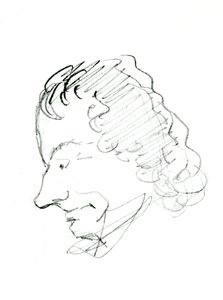 Önarckép, c. 1843 (ceruza papíron) (f/w fotó) alkotó: Charles Pierre Baudelaire
