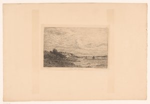 Kilátás a Szajnára Honfleurben La Szajna Honfleur előtt (cím az objektumon) alkotó: Charles Pierre Daubigny