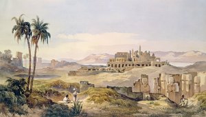 Kilátás Karnak romjaira Egyiptomban alkotó: Charles Pierron