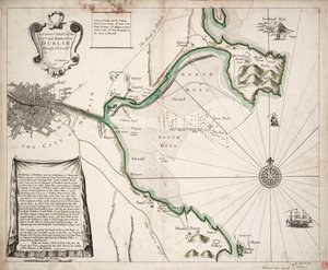 Dublin városának és kikötőjének helyes térképe, Írország alkotó: Charles Price
