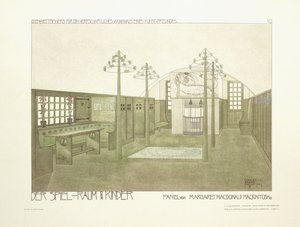 Óvoda, 1901 körül (színes litográfia) alkotó: Charles Rennie (after) Mackintosh