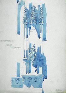 Támpillér, Milánói dóm, 1891 (ceruza és akvarell papíron) alkotó: Charles Rennie Mackintosh