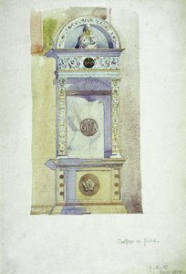 Certosa di Pavia, Emlékmű, 1891 (akvarell, papír) alkotó: Charles Rennie Mackintosh