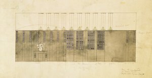 Dizájn falra, asztalra és ajtókra, 1905 (wc tollal és tintával papíron) alkotó: Charles Rennie Mackintosh