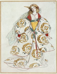 Jelmeztervezés (akvarell grafit felett fehér papíron) alkotó: Charles Ricketts