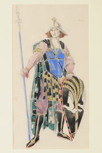 Jelmeztervezés Tristan számára, 1920 (wc papíron) alkotó: Charles Ricketts
