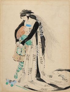 Jelmeztervezés Tintagiles halálára, 1912 (wc papíron) alkotó: Charles Ricketts