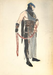 Jelmeztervezés a Queens Szolgájának Le Mort de Tintagiles-ben, 1912 (wc papíron) alkotó: Charles Ricketts