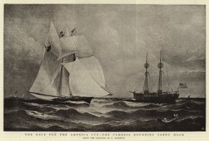A Race for the America Cup, a Cambria Sandy Hook körül alkotó: Charles Ricketts