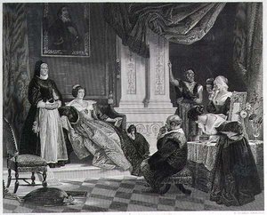 Sancho és a hercegnő, R. Staines metszet (metszet) (lásd még 15321) alkotó: Charles Robert (after) Leslie